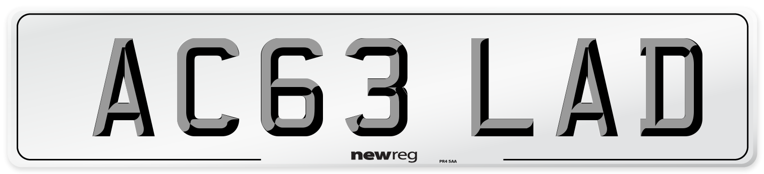 AC63 LAD Number Plate from New Reg